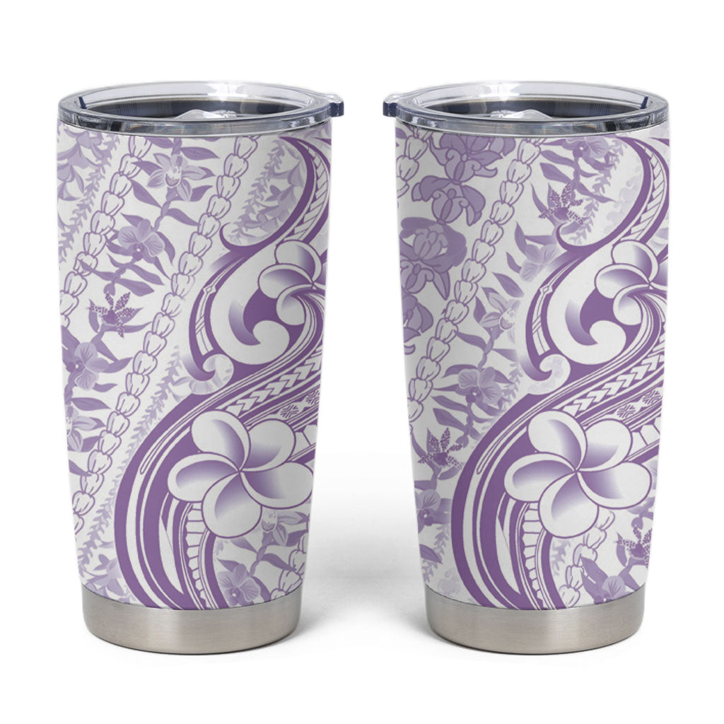 Hawaii Plumeria Lokelani Pikake Lei Tumbler Cup Poni Polynesian Tattoo