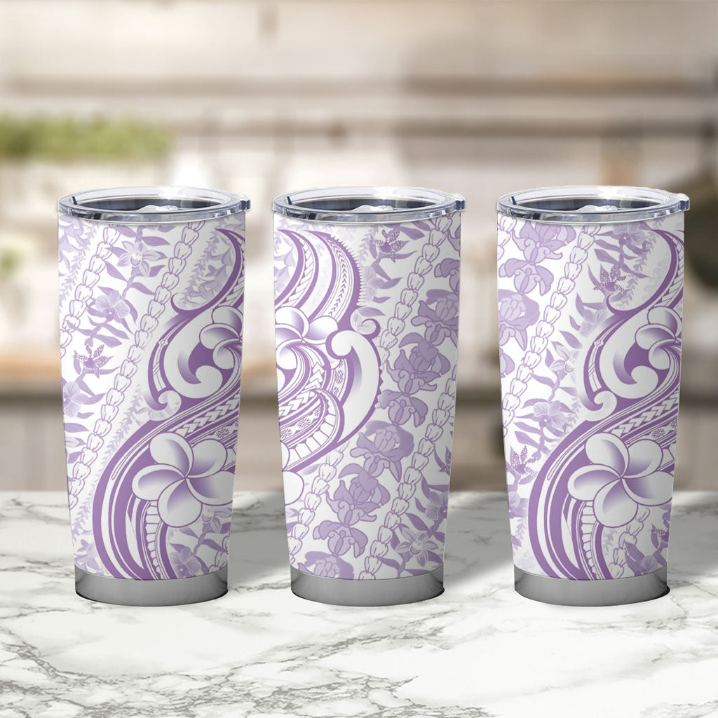 Hawaii Plumeria Lokelani Pikake Lei Tumbler Cup Poni Polynesian Tattoo