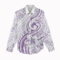Hawaii Plumeria Lokelani Pikake Lei Women Casual Shirt Poni Polynesian Tattoo
