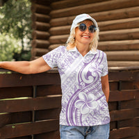 Hawaii Plumeria Lokelani Pikake Lei Women Polo Shirt Poni Polynesian Tattoo