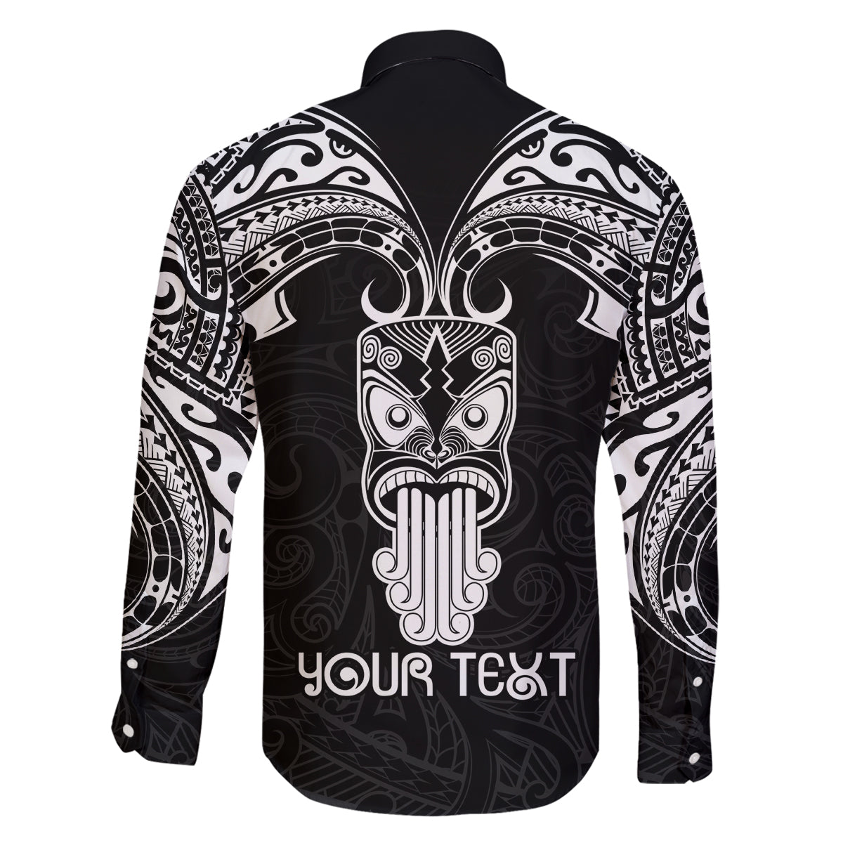 Personalised New Zealand Te Reo Maori Family Matching Long Sleeve Bodycon Dress and Hawaiian Shirt Kia Kaha Maori Language Week Black Style LT9 - Polynesian Pride