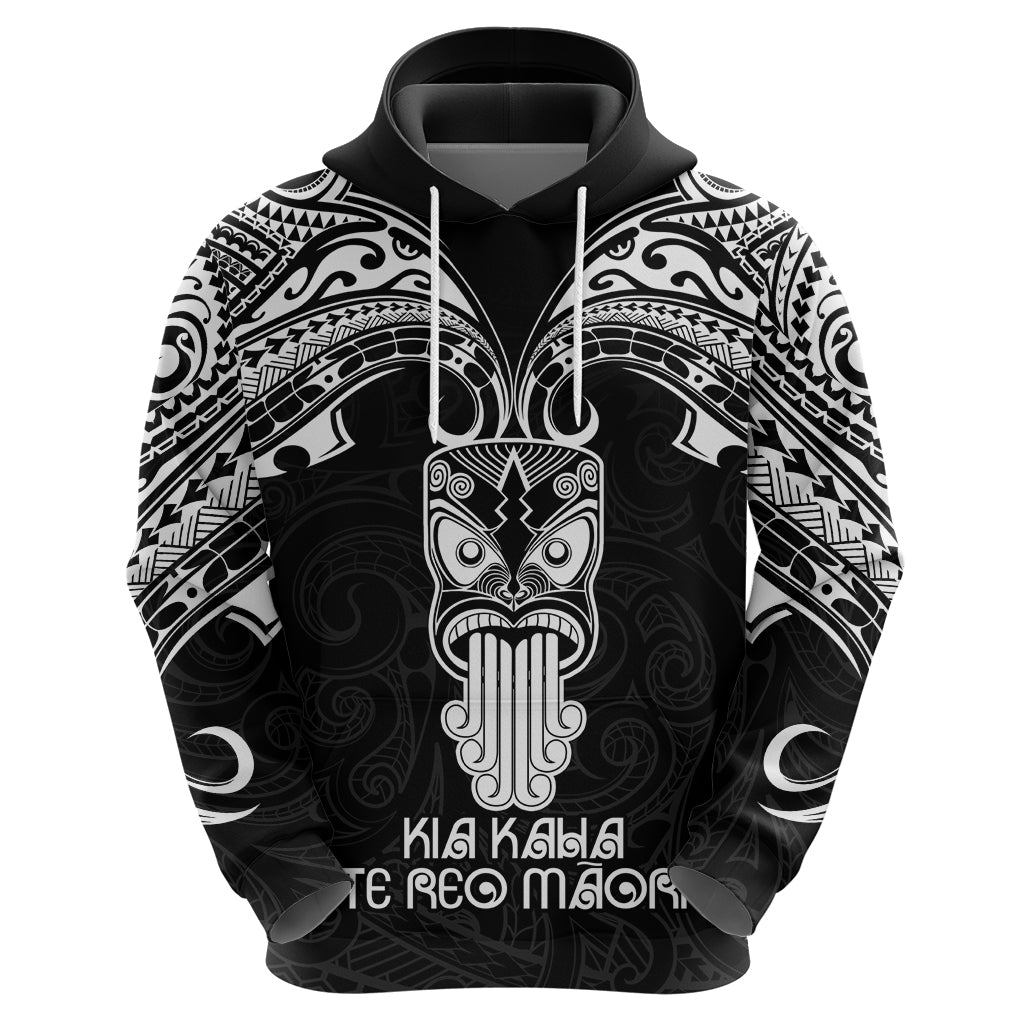 Personalised New Zealand Te Reo Maori Hoodie Kia Kaha Maori Language Week Black Style LT9 - Polynesian Pride