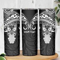 Personalised New Zealand Te Reo Maori Skinny Tumbler Kia Kaha Maori Language Week Black Style