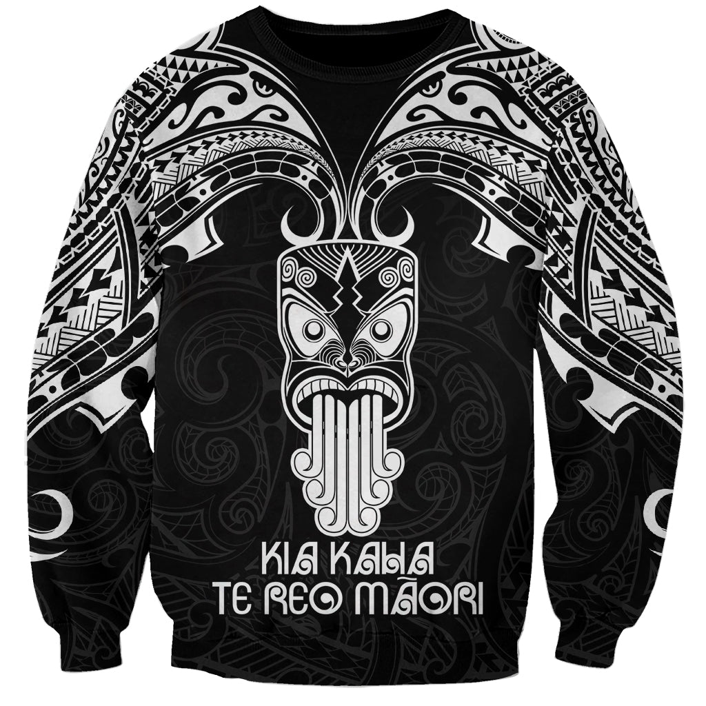 Personalised New Zealand Te Reo Maori Sweatshirt Kia Kaha Maori Language Week Black Style LT9 Unisex Black - Polynesian Pride