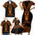 Personalised New Zealand Te Reo Maori Family Matching Short Sleeve Bodycon Dress and Hawaiian Shirt Kia Kaha Maori Language Week Gold Style LT9 - Polynesian Pride