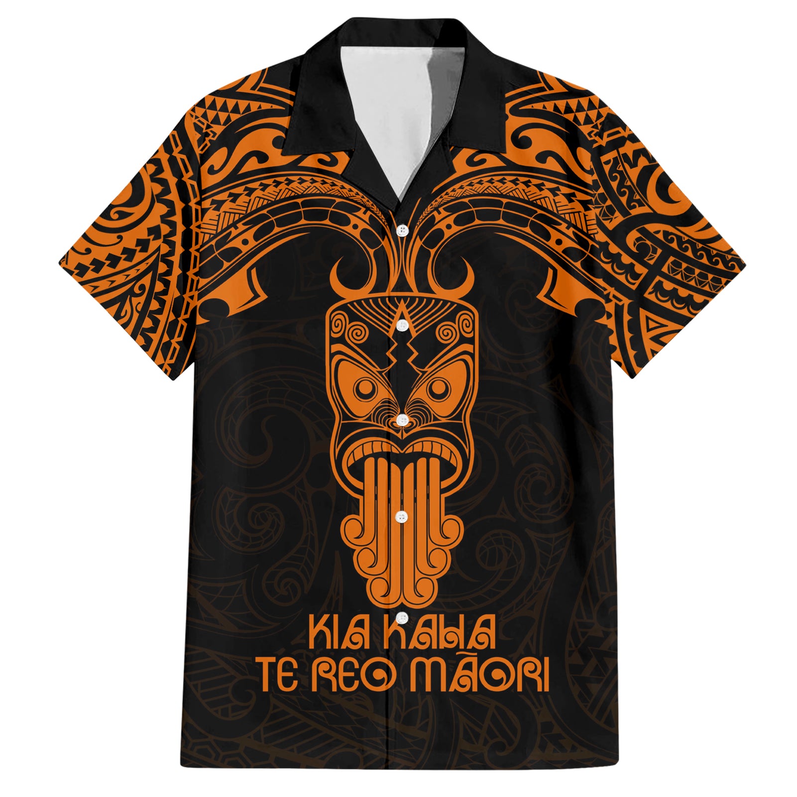 Personalised New Zealand Te Reo Maori Hawaiian Shirt Kia Kaha Maori Language Week Gold Style LT9 Gold - Polynesian Pride