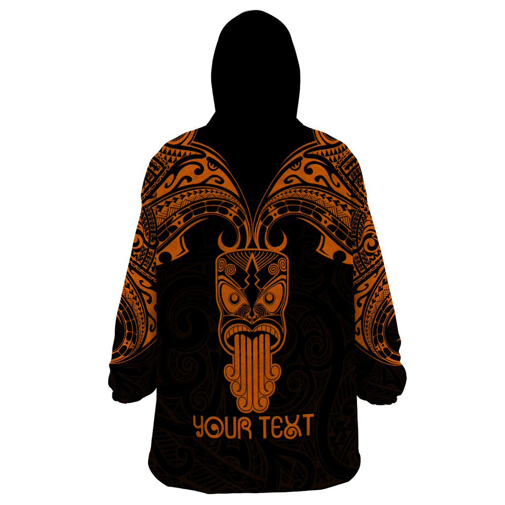 Personalised New Zealand Te Reo Maori Wearable Blanket Hoodie Kia Kaha Maori Language Week Gold Style LT9 - Polynesian Pride