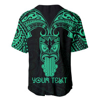Personalised New Zealand Te Reo Maori Baseball Jersey Kia Kaha Maori Language Week Green Style LT9 - Polynesian Pride