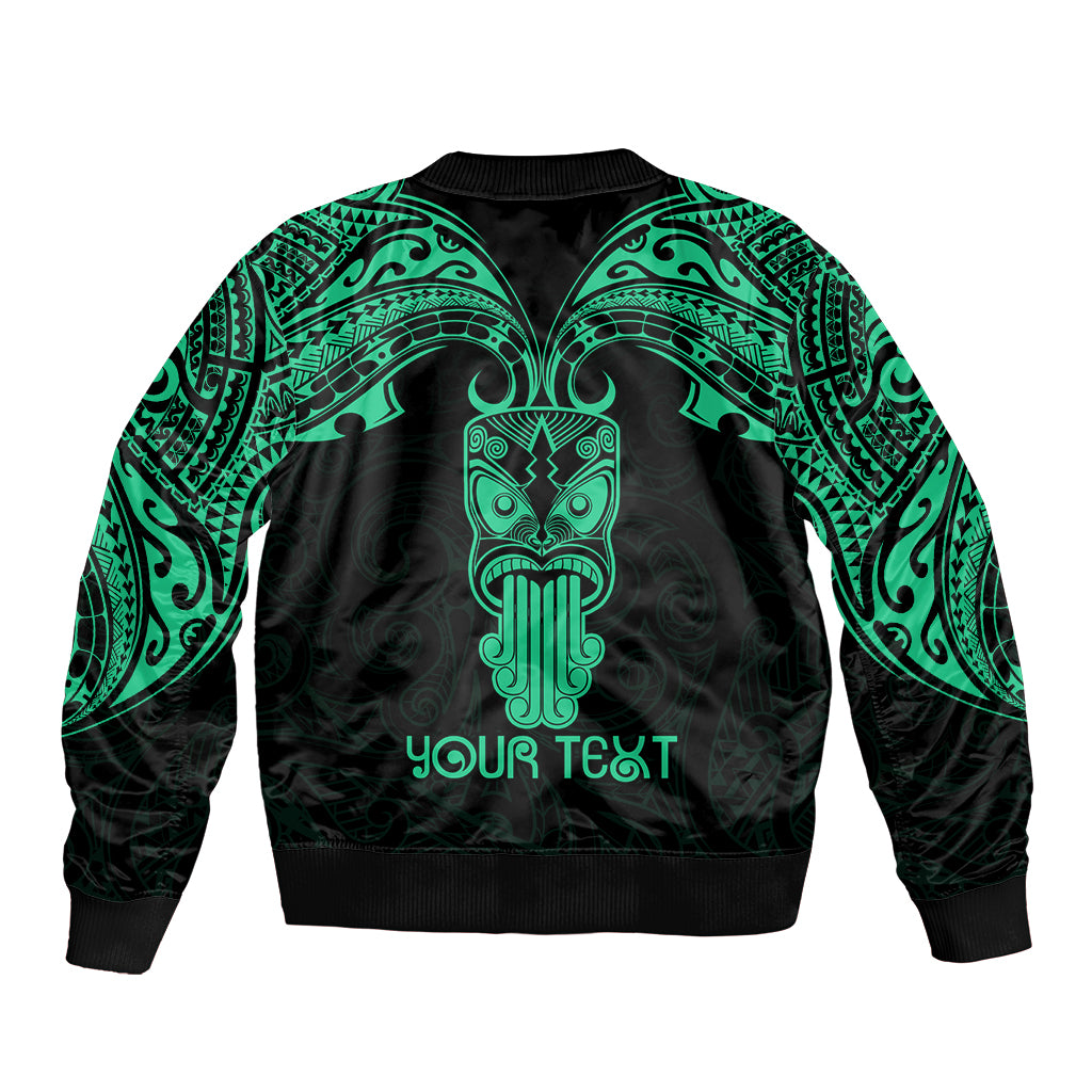 Personalised New Zealand Te Reo Maori Bomber Jacket Kia Kaha Maori Language Week Green Style LT9 - Polynesian Pride