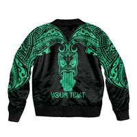 Personalised New Zealand Te Reo Maori Bomber Jacket Kia Kaha Maori Language Week Green Style LT9 - Polynesian Pride