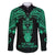 Personalised New Zealand Te Reo Maori Family Matching Long Sleeve Bodycon Dress and Hawaiian Shirt Kia Kaha Maori Language Week Green Style LT9 Dad's Shirt - Long Sleeve Green - Polynesian Pride
