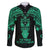 Personalised New Zealand Te Reo Maori Family Matching Puletasi Dress and Hawaiian Shirt Kia Kaha Maori Language Week Green Style LT9 Dad's Shirt - Long Sleeve Green - Polynesian Pride