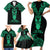 Personalised New Zealand Te Reo Maori Family Matching Short Sleeve Bodycon Dress and Hawaiian Shirt Kia Kaha Maori Language Week Green Style LT9 - Polynesian Pride