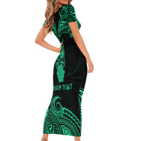 Personalised New Zealand Te Reo Maori Family Matching Short Sleeve Bodycon Dress and Hawaiian Shirt Kia Kaha Maori Language Week Green Style LT9 - Polynesian Pride