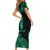 Personalised New Zealand Te Reo Maori Family Matching Short Sleeve Bodycon Dress and Hawaiian Shirt Kia Kaha Maori Language Week Green Style LT9 - Polynesian Pride