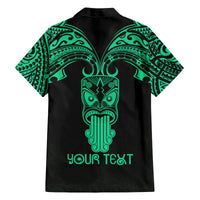 Personalised New Zealand Te Reo Maori Family Matching Summer Maxi Dress and Hawaiian Shirt Kia Kaha Maori Language Week Green Style LT9 - Polynesian Pride