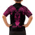 Personalised New Zealand Te Reo Maori Family Matching Long Sleeve Bodycon Dress and Hawaiian Shirt Kia Kaha Maori Language Week Pink Style LT9 - Polynesian Pride
