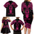 Personalised New Zealand Te Reo Maori Family Matching Long Sleeve Bodycon Dress and Hawaiian Shirt Kia Kaha Maori Language Week Pink Style LT9 - Polynesian Pride