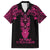 Personalised New Zealand Te Reo Maori Family Matching Long Sleeve Bodycon Dress and Hawaiian Shirt Kia Kaha Maori Language Week Pink Style LT9 Dad's Shirt - Short Sleeve Pink - Polynesian Pride