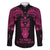 Personalised New Zealand Te Reo Maori Family Matching Long Sleeve Bodycon Dress and Hawaiian Shirt Kia Kaha Maori Language Week Pink Style LT9 Dad's Shirt - Long Sleeve Pink - Polynesian Pride