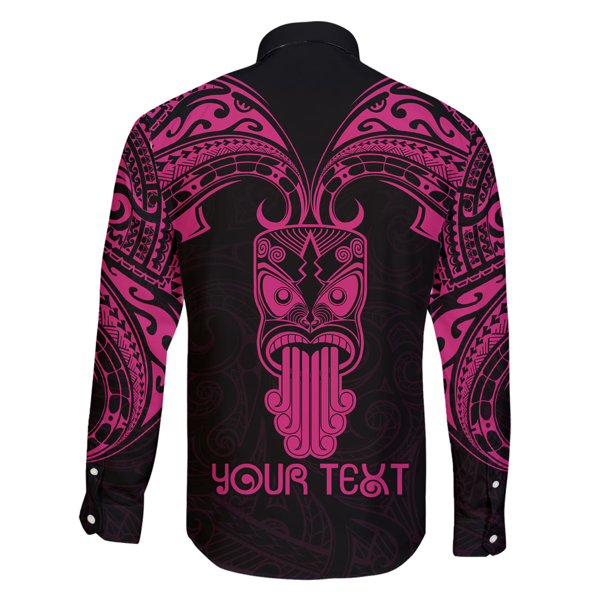 Personalised New Zealand Te Reo Maori Family Matching Long Sleeve Bodycon Dress and Hawaiian Shirt Kia Kaha Maori Language Week Pink Style LT9 - Polynesian Pride