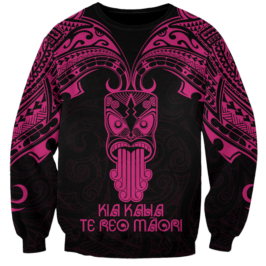 Personalised New Zealand Te Reo Maori Sweatshirt Kia Kaha Maori Language Week Pink Style LT9 Unisex Pink - Polynesian Pride