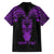 Personalised New Zealand Te Reo Maori Family Matching Long Sleeve Bodycon Dress and Hawaiian Shirt Kia Kaha Maori Language Week Purple Style LT9 - Polynesian Pride