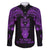 Personalised New Zealand Te Reo Maori Family Matching Long Sleeve Bodycon Dress and Hawaiian Shirt Kia Kaha Maori Language Week Purple Style LT9 Dad's Shirt - Long Sleeve Purple - Polynesian Pride