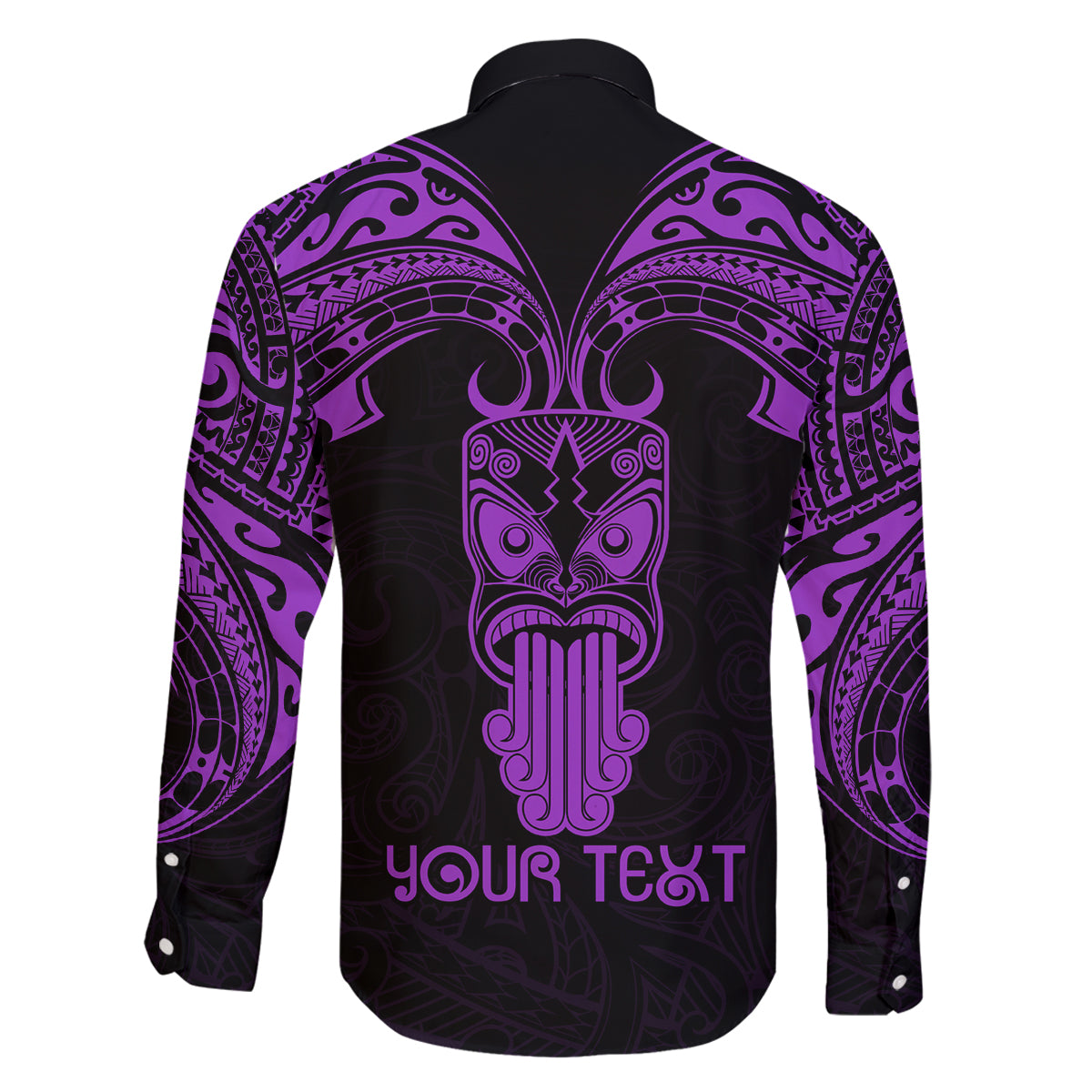 Personalised New Zealand Te Reo Maori Family Matching Long Sleeve Bodycon Dress and Hawaiian Shirt Kia Kaha Maori Language Week Purple Style LT9 - Polynesian Pride