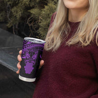 Personalised New Zealand Te Reo Maori Tumbler Cup Kia Kaha Maori Language Week Purple Style