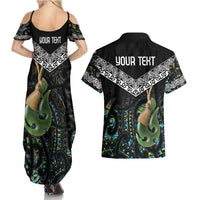 Personalised Maori Manaia Couples Matching Summer Maxi Dress and Hawaiian Shirt New Zealand Tribal Hei Matau Papua Shell