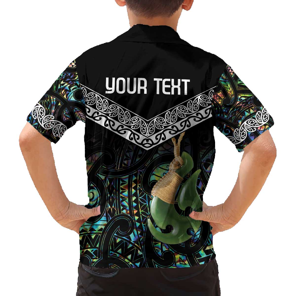 Personalised Maori Manaia Family Matching Puletasi and Hawaiian Shirt New Zealand Tribal Hei Matau Papua Shell