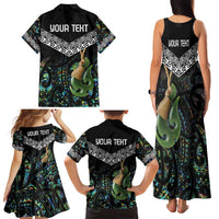 Personalised Maori Manaia Family Matching Tank Maxi Dress and Hawaiian Shirt New Zealand Tribal Hei Matau Papua Shell