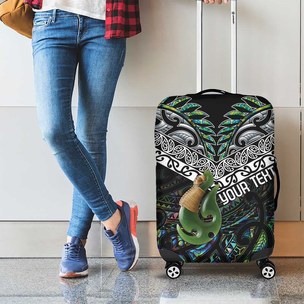 Personalised Maori Manaia Luggage Cover New Zealand Tribal Hei Matau Papua Shell
