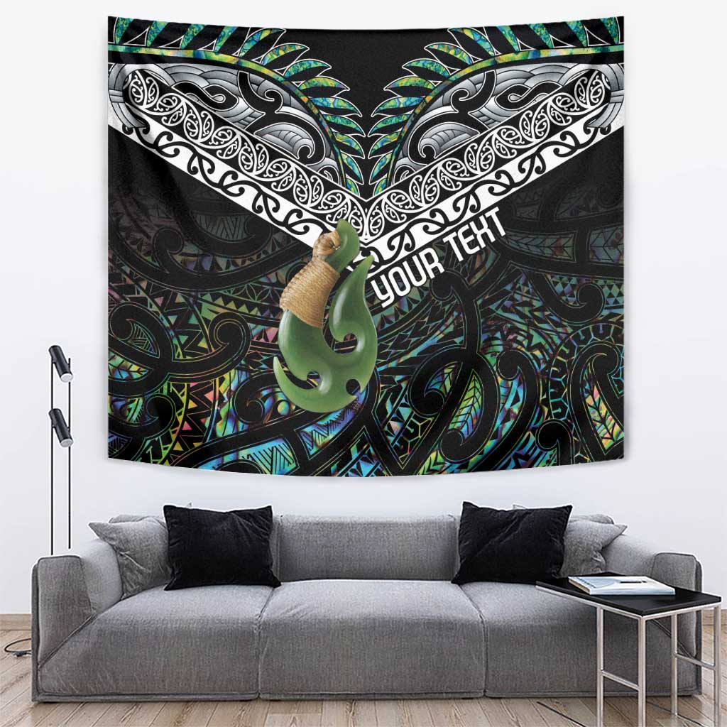 Personalised Maori Manaia Tapestry New Zealand Tribal Hei Matau Papua Shell LT9 Green - Polynesian Pride