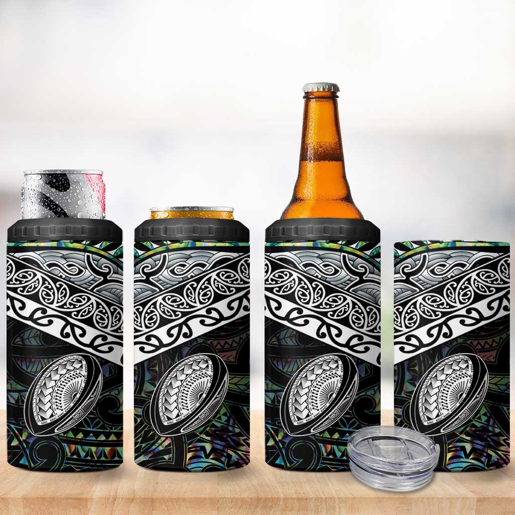 Custom New Zealand Can Cooler Tumbler Maori Rugby Tattoo Papua Shell