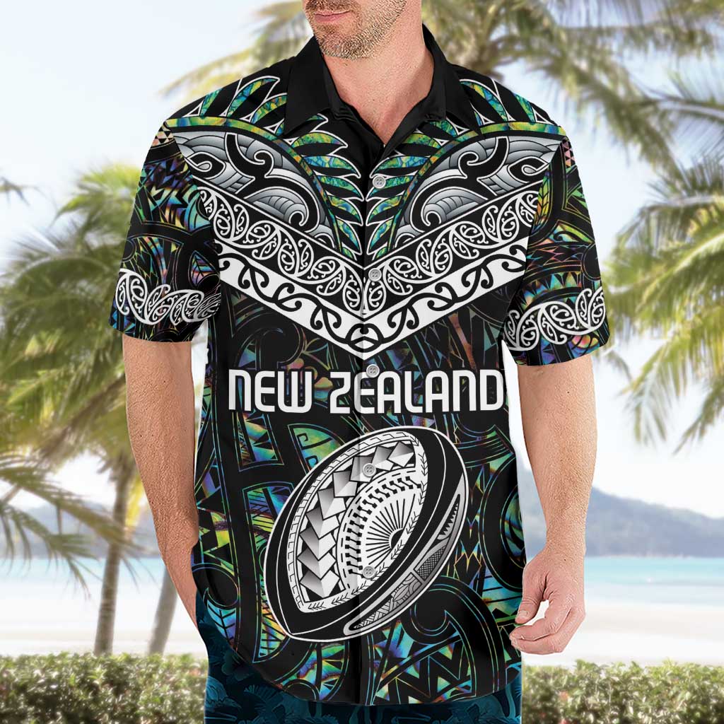 Custom New Zealand Hawaiian Shirt Maori Rugby Tattoo Papua Shell