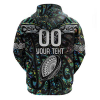 Custom New Zealand Hoodie Maori Rugby Tattoo Papua Shell
