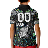 Custom New Zealand Kid Polo Shirt Maori Rugby Tattoo Papua Shell