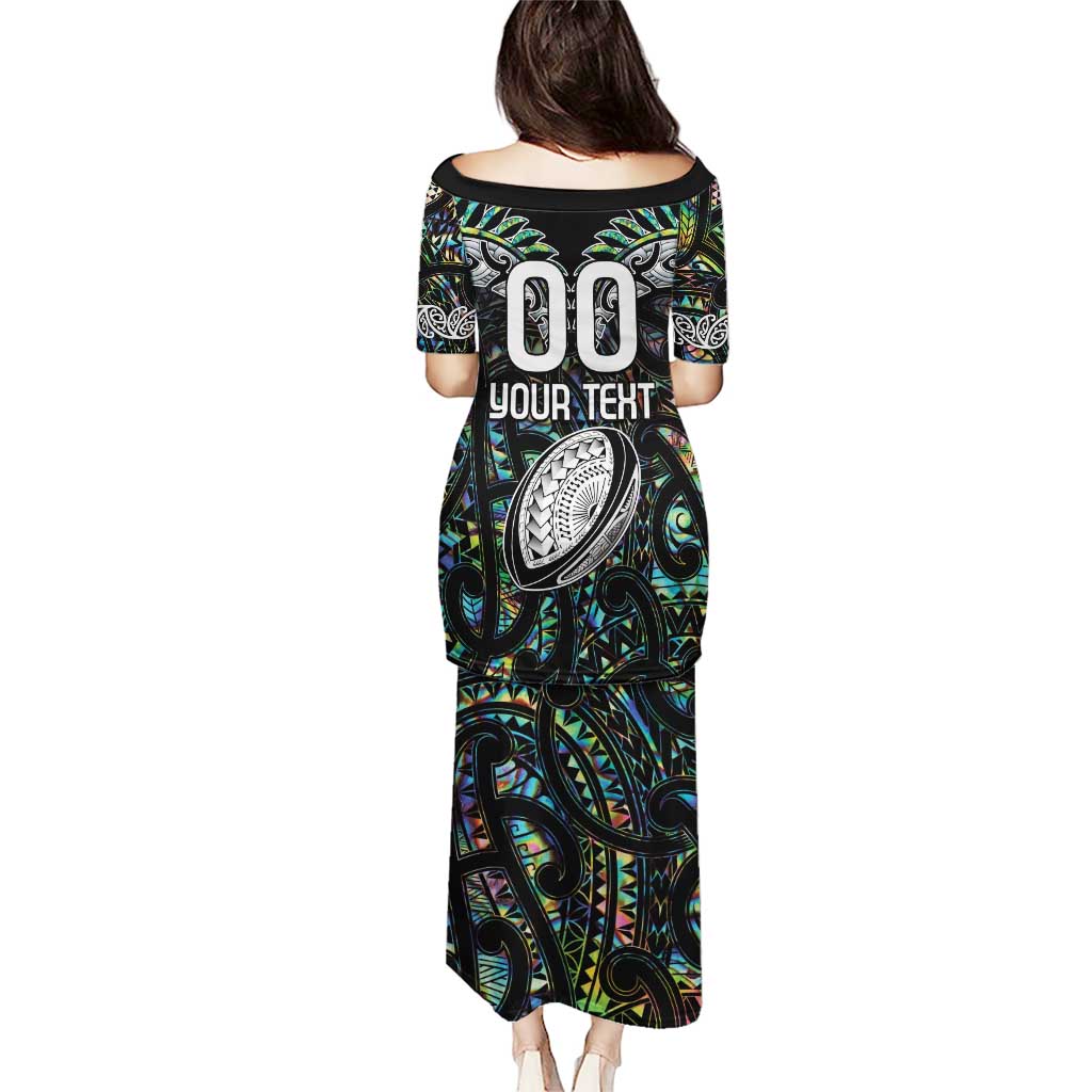 Custom New Zealand Puletasi Maori Rugby Tattoo Papua Shell