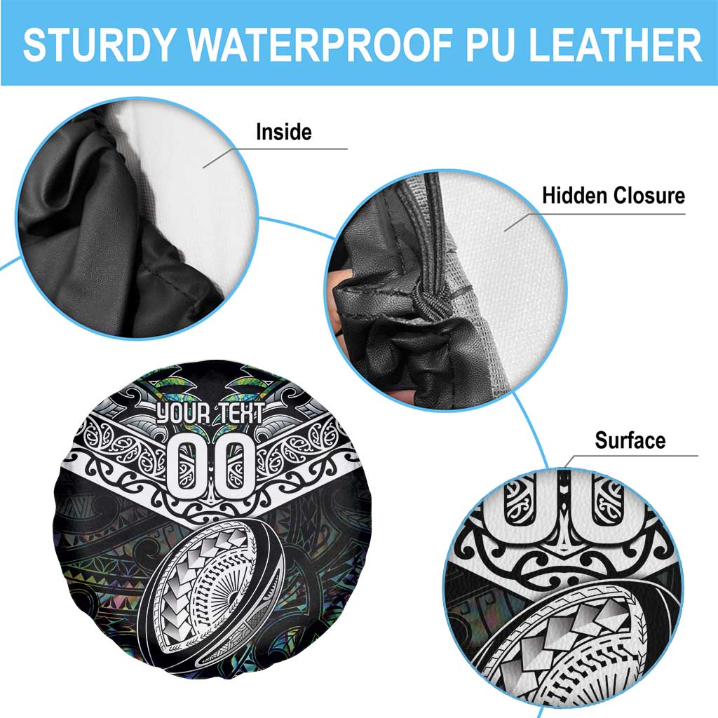 Custom New Zealand Spare Tire Cover Maori Rugby Tattoo Papua Shell