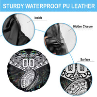 Custom New Zealand Spare Tire Cover Maori Rugby Tattoo Papua Shell