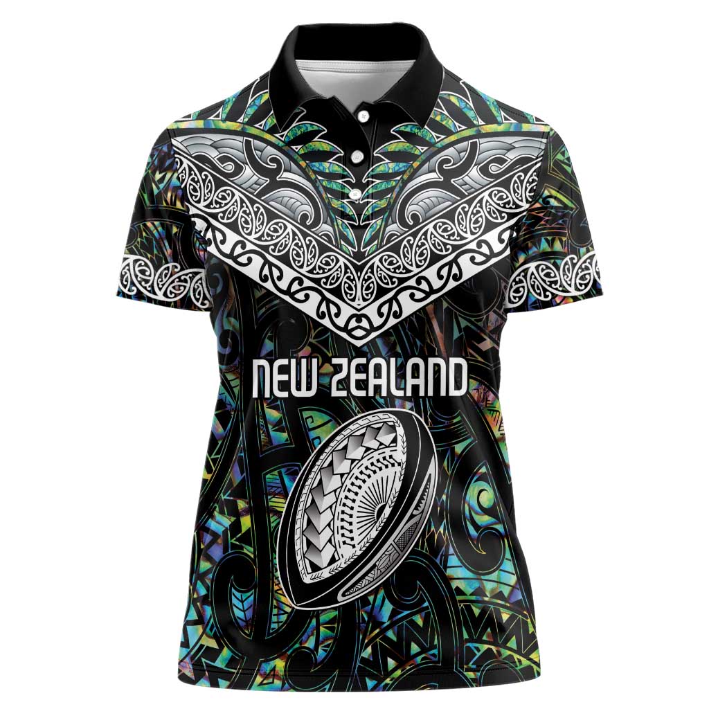 Custom New Zealand Women Polo Shirt Maori Rugby Tattoo Papua Shell