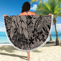 Beauty and The Warrior Polynesian Valentine Beach Blanket Hibiscus FLowers Brown Style LT9 - Polynesian Pride