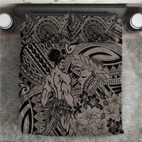 Beauty and The Warrior Polynesian Valentine Bedding Set Hibiscus FLowers Brown Style LT9 Brown - Polynesian Pride
