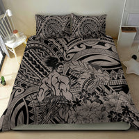 Beauty and The Warrior Polynesian Valentine Bedding Set Hibiscus FLowers Brown Style LT9 - Polynesian Pride