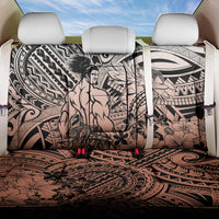 Beauty and The Warrior Polynesian Valentine Back Car Seat Cover Hibiscus FLowers Orange Style LT9 One Size Orange - Polynesian Pride