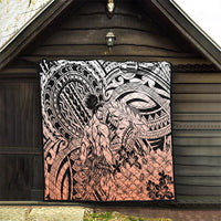 Beauty and The Warrior Polynesian Valentine Quilt Hibiscus FLowers Orange Style LT9 - Polynesian Pride