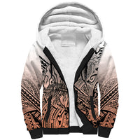 Beauty and The Warrior Polynesian Valentine Sherpa Hoodie Hibiscus FLowers Orange Style LT9 Unisex Orange - Polynesian Pride