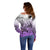 Beauty and The Warrior Polynesian Valentine Off Shoulder Sweater Hibiscus FLowers Purple Style LT9 - Polynesian Pride
